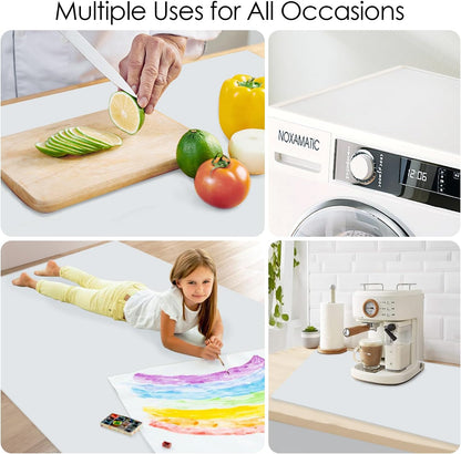 Extra Large Dark Green Countertop Mat - Silicone Table Kitchen Desk Mat - Non-Slip & Heat Resistant - Dinner Placemat Pastry Dough Rolling Mat - Colors B
