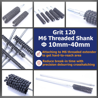 Garhgi 1-3/8" (35mm) Cylinder Honing Brush, 240 Grit Silicon Carbide Nylon Hone Tool, for Engine Cylinder Bore Deburring Finishing Deglazing Cleaning on Metals Steel Cast Iron