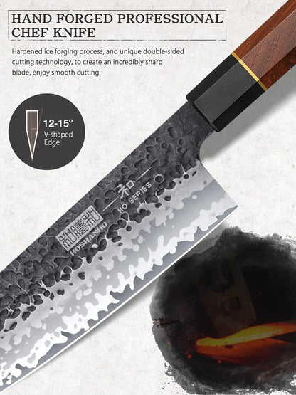 HOSHANHO 5 Pieces Knife Set, Japanese High Carbon Steel Kitchen Knife Sets, Professional Ultra Sharp Chef Knives Set with Ergonomic Rosewood Handle