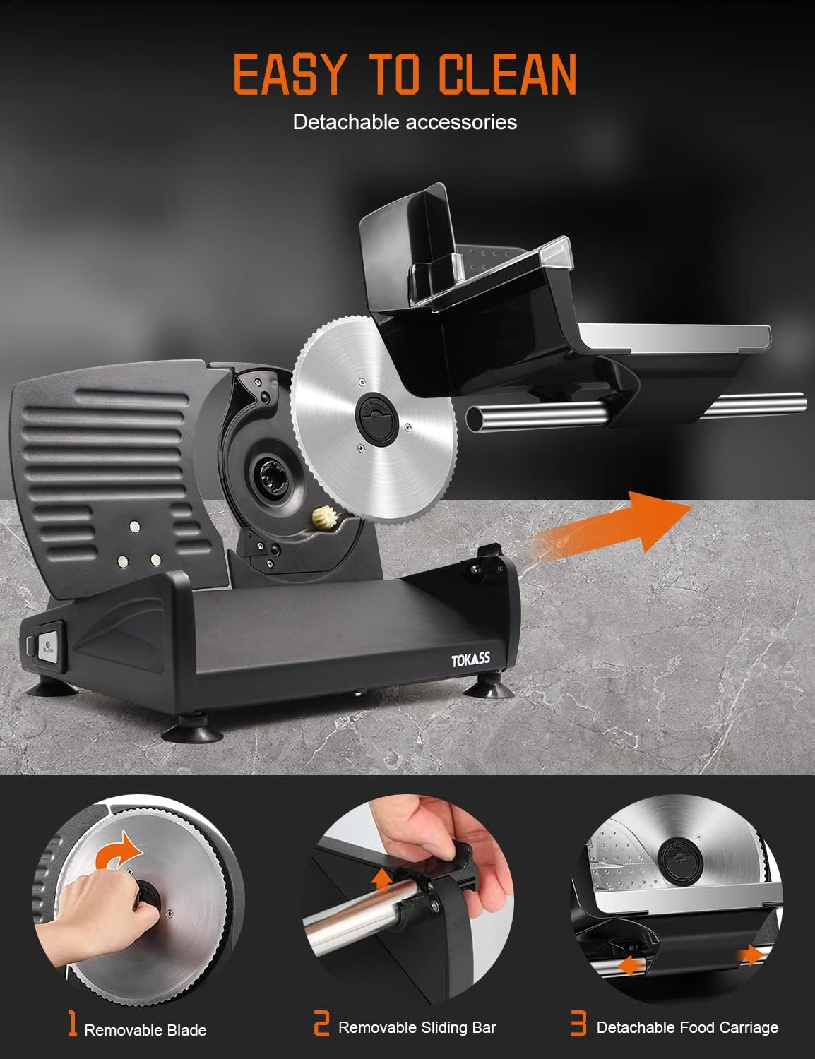 200W Meat Slicer Machine for Home Use,Deli Slicer with 2 Removable 7.5'' Stainless Steel Blades,Adjustable Dial for 0-15mm,Electric Food Slicer for Meat,Bread,Easy to Clean (200W+2 Blades+Silver)