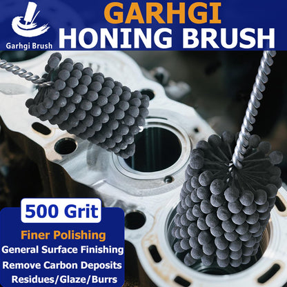 Garhgi 1-3/8" (35mm) Cylinder Honing Brush, 240 Grit Silicon Carbide Nylon Hone Tool, for Engine Cylinder Bore Deburring Finishing Deglazing Cleaning on Metals Steel Cast Iron
