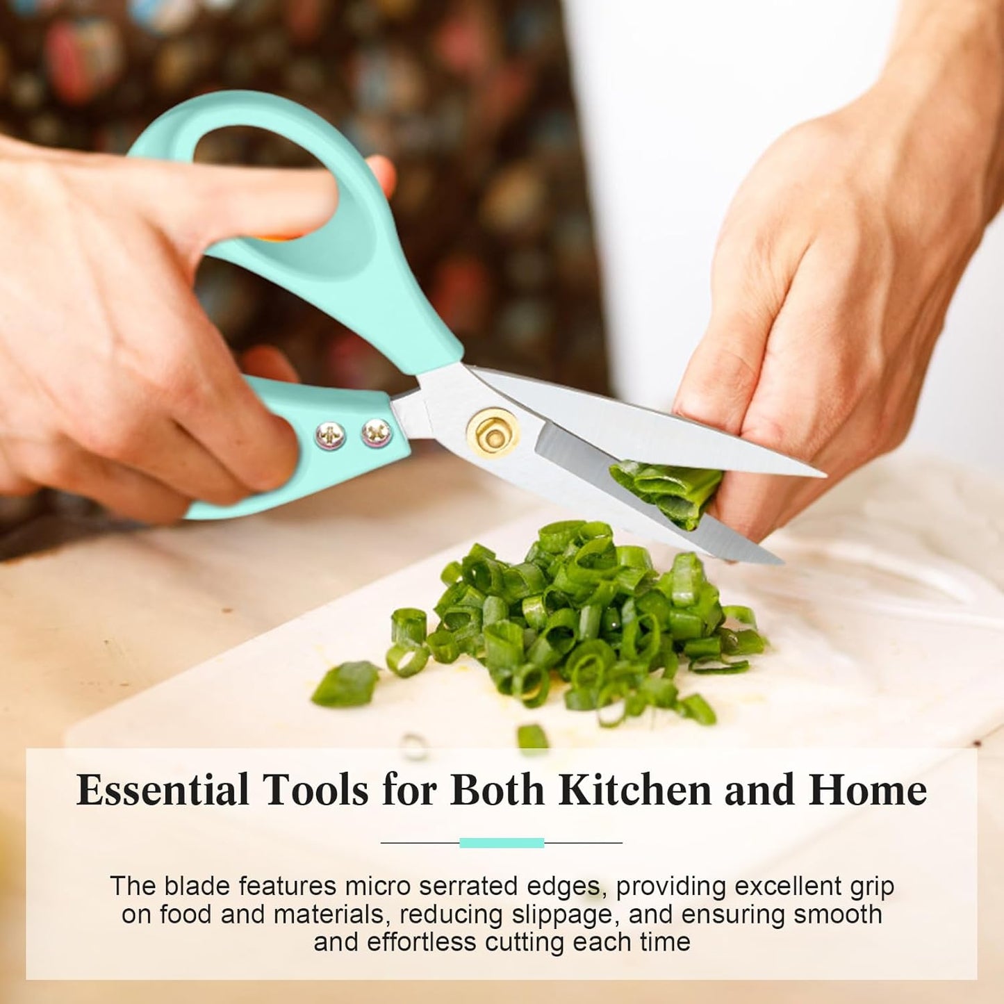 All Purpose Kitchen Scissors, Kitchen Shears Heavy Duty - Dishwasher Safe Food Scissors- Multipurpose Cooking Shears for Meat Poultry Food, Herbs, and Fish, Comfort Grip Handles, White