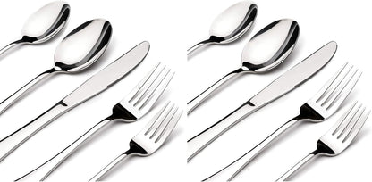 Silverware Set for 8, 40 Piece Heavy Duty Stainless Steel Flatware Utensils Cutlery Set Including Steak Knife Fork and Spoon, Dishwasher Safe, Gift Package for Wedding Housewarming