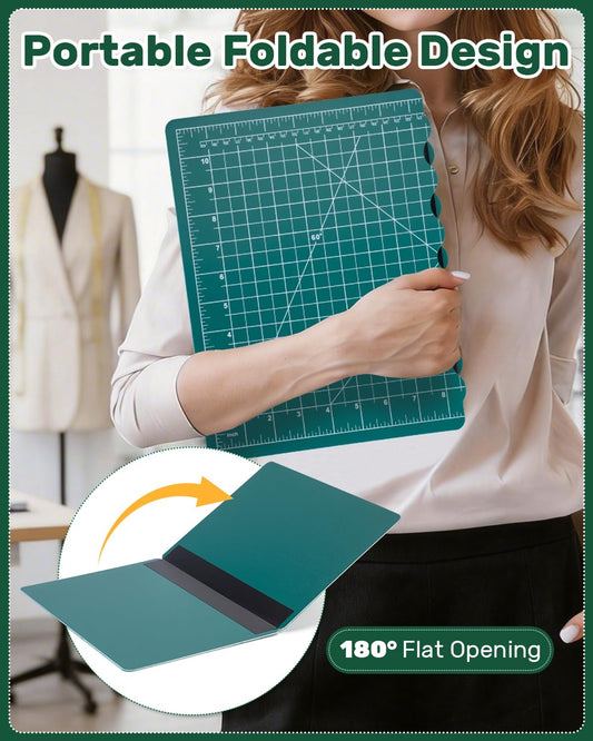 Foldable Self Healing Cutting Mat, 17" x 11", Rotary Cutting Mat for Sewing, Quilting, Scrapbooking, Craft Cutting Board for Hobby Use(A3)
