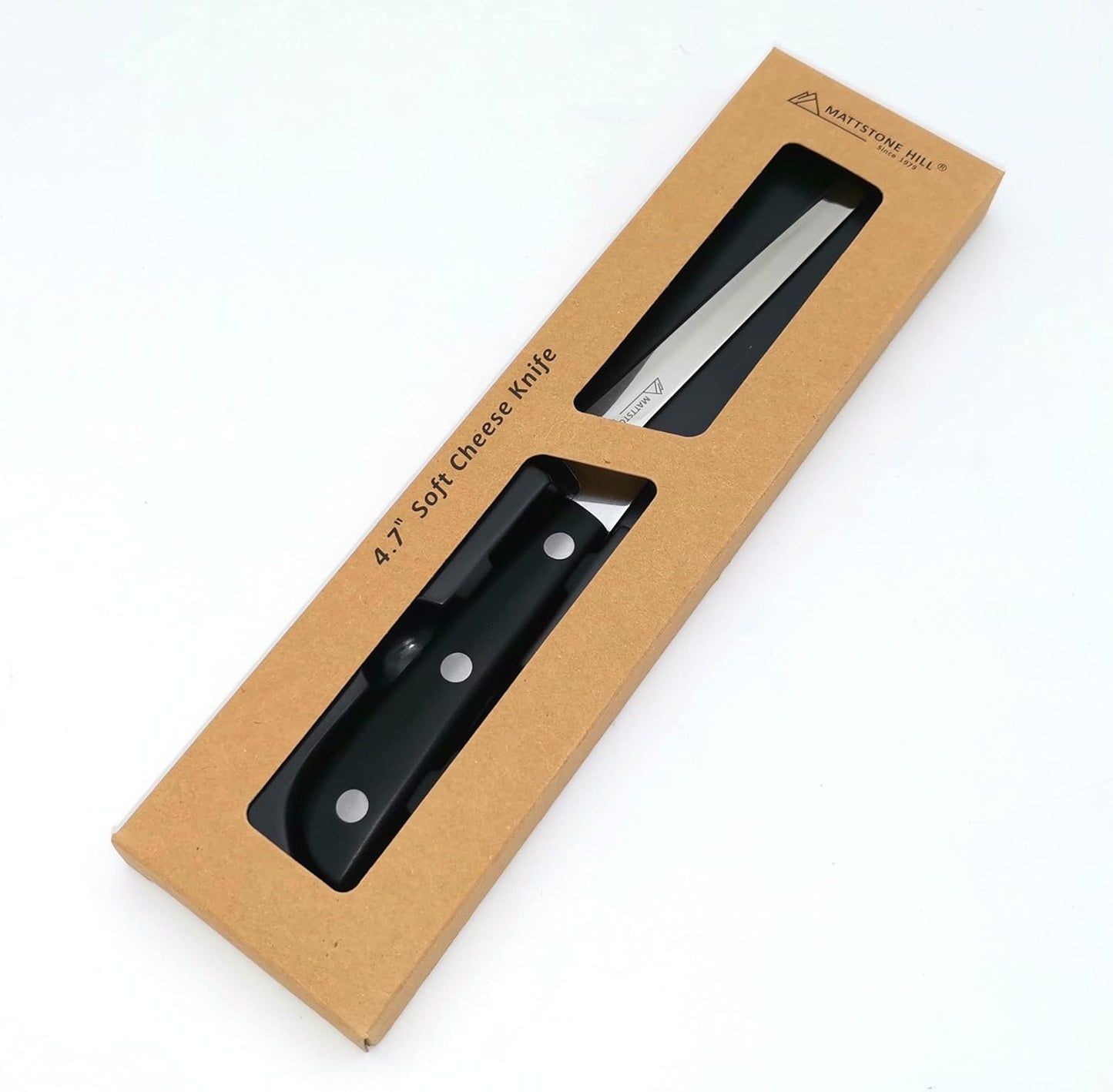 Cheese Knife, MATTSTONE HILL Cheese Knives Set - Soft & Semi Hard Cheese Knife, Soft Cheese Slicer, Cheese Cleaver, Hard Cheese Cutter, Premium Stainless Steel, Wood Handle