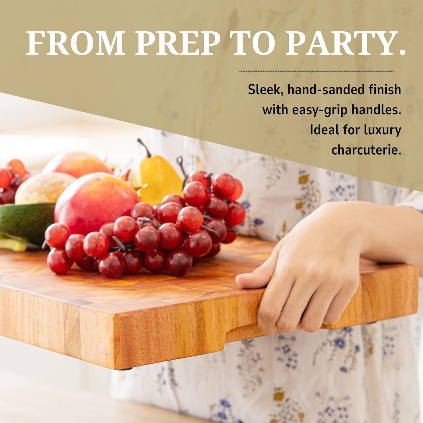 SHUMARU Mahogany End Grain Cutting Board, 17×13×1.6 in – Handmade Butcher Block, Knife-Friendly, Juice Groove, Non-Slip Feet