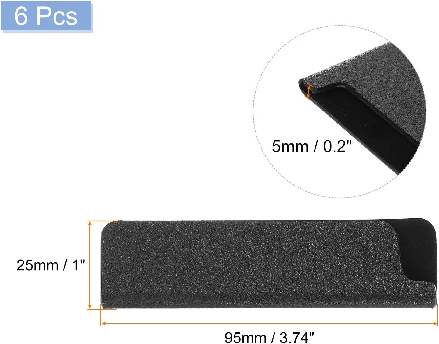 uxcell 2 Pcs Knife Tip Guards 6.5"x 2" ABS Knife Cover Sleeves Knife Case Blade Protector Universal Knife Sheath for Home Kitchen Knife, Black