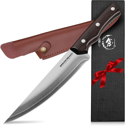 Dream Reach Boning Knife for Meat Cutting 5.2 inch Japanese VG10 Steel Core Deboning Knife for Butchering-Razor Sharp Damascus Fillet Knives for Kitchen Outdoor (Rose Series)