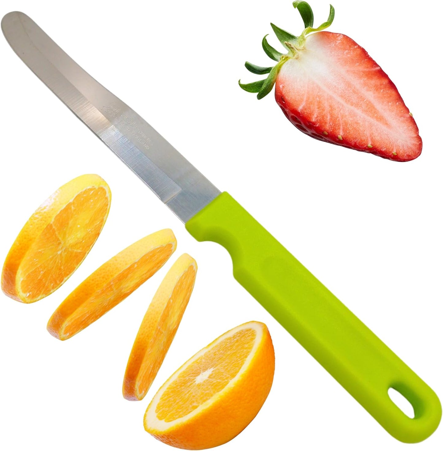 Round Tip Knife, Blunt Knife, Rounded Tip Knives for Cutting Fruit and Vegetable, Smooth Sharp Blade, Safety Knifes (Yellow)