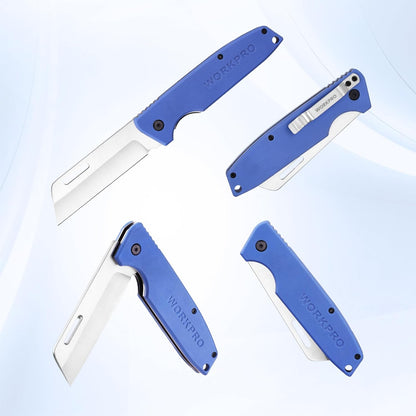 WORKPRO Utility Knife, Electrician and Folding Pocket Knife with 3" Hawk Bill Blade for lineman Cable Skinning