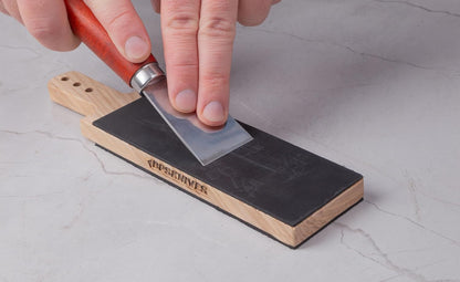 BPSKNIVES Knife Polishing Board for Careful Blade Polishing and Final Edge Refinement, Leather Strop with Polishing Compound for Knife Maintenance