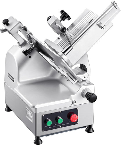 VEVOR Meat Slicer, 7.5 inch 200W Electric Deli Slicer Machine with SUS420 Blade, 0-0.6 inch Adjustable Thickness, ETL Certified Home Food-Slicer for Meat, Ham, Baguett, Steak