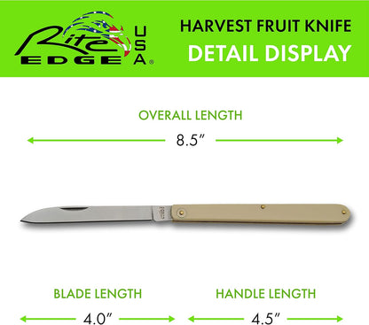 SZCO 4.5" Folding Fruit Knife with 440 Stainless Steel Blade – 8.25" Overall Length, Synthetic Handle, Brass Liner & Pins – Compact Foldable Pocket Knife for Kitchen, Fruit, Vegetables, Outdoor Use & Everyday Carry