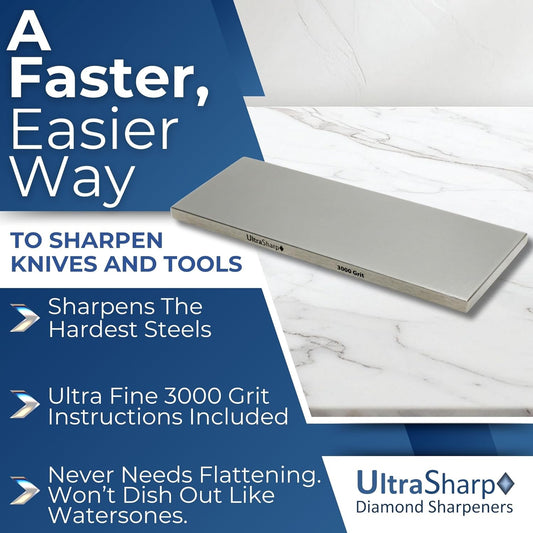 Ultra Sharp Diamond Sharpening Stone - 3000 Grit - 8 x 3