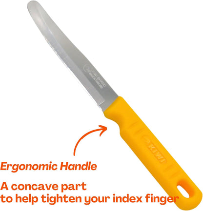 Round Tip Knife, Blunt Knife, Rounded Tip Knives for Cutting Fruit and Vegetable, Smooth Sharp Blade, Safety Knifes (Yellow)