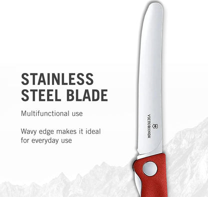 Victorinox Swiss Classic Foldable Paring Knife, Straight Edge Red 4.3 in