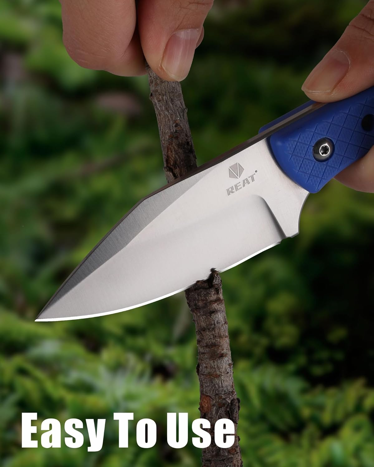 REAT Fixed Blade Knife with Kydex Sheath, 3.75" D2 Steel Blade,Ergonomic G10 Handle, Sharp EDC Knife, Small Tool for Camping Survival Tactical Hiking,Gifts for Men,Women