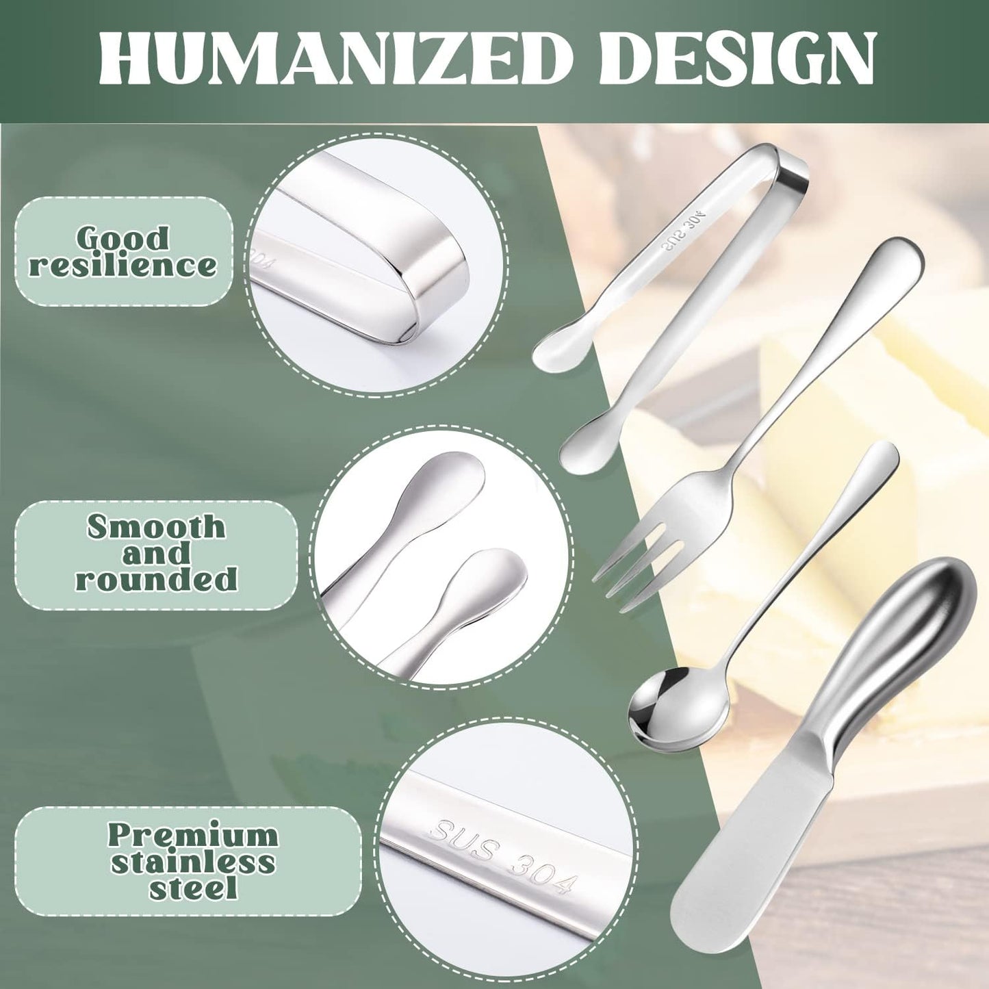 Cheese Butter Spreader Knives Set Charcuterie Accessories 16 Pieces Charcuterie Boards Utensils Stainless Steel Spreader Knife Mini Serving Tongs Spoons and Forks for Jam Appetizers Pastry (Gold)