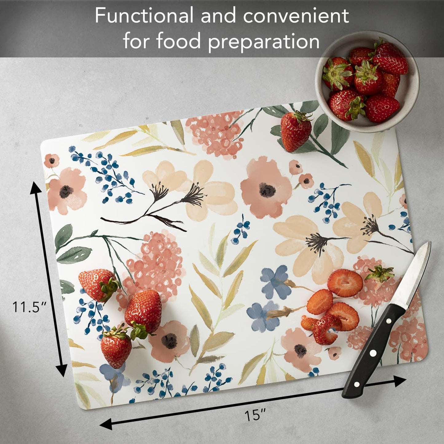 Cut N' Funnel Farmhouse Fall Designer Flexible Cutting Board Mat 15" x 11.5" Made in the USA Decorative Flexible Easy to Clean
