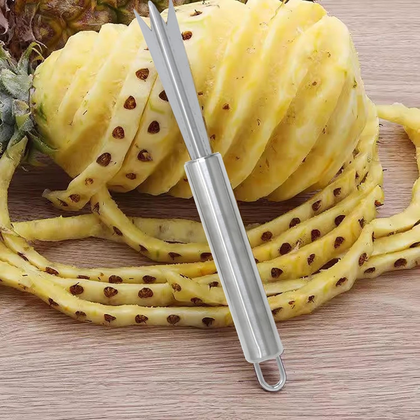 Honbay 4PCS Stainless Steel Pineapple Peeler Tool Pineapple Eye Remover Pineapple Sugarcane Peeling Kinves for Home Kitchen Store Supermarket Fruit (4 Style)