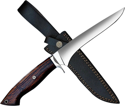 WARIVO 12.5-Inch Fillet Knife with Sheath, High Carbon Steel Sharp Boning Knife for Fish, Ergonomic Rosewood Handle, Deboning Knife for Meat Cutting, Trimming, Filleting, Kitchen and Outdoor