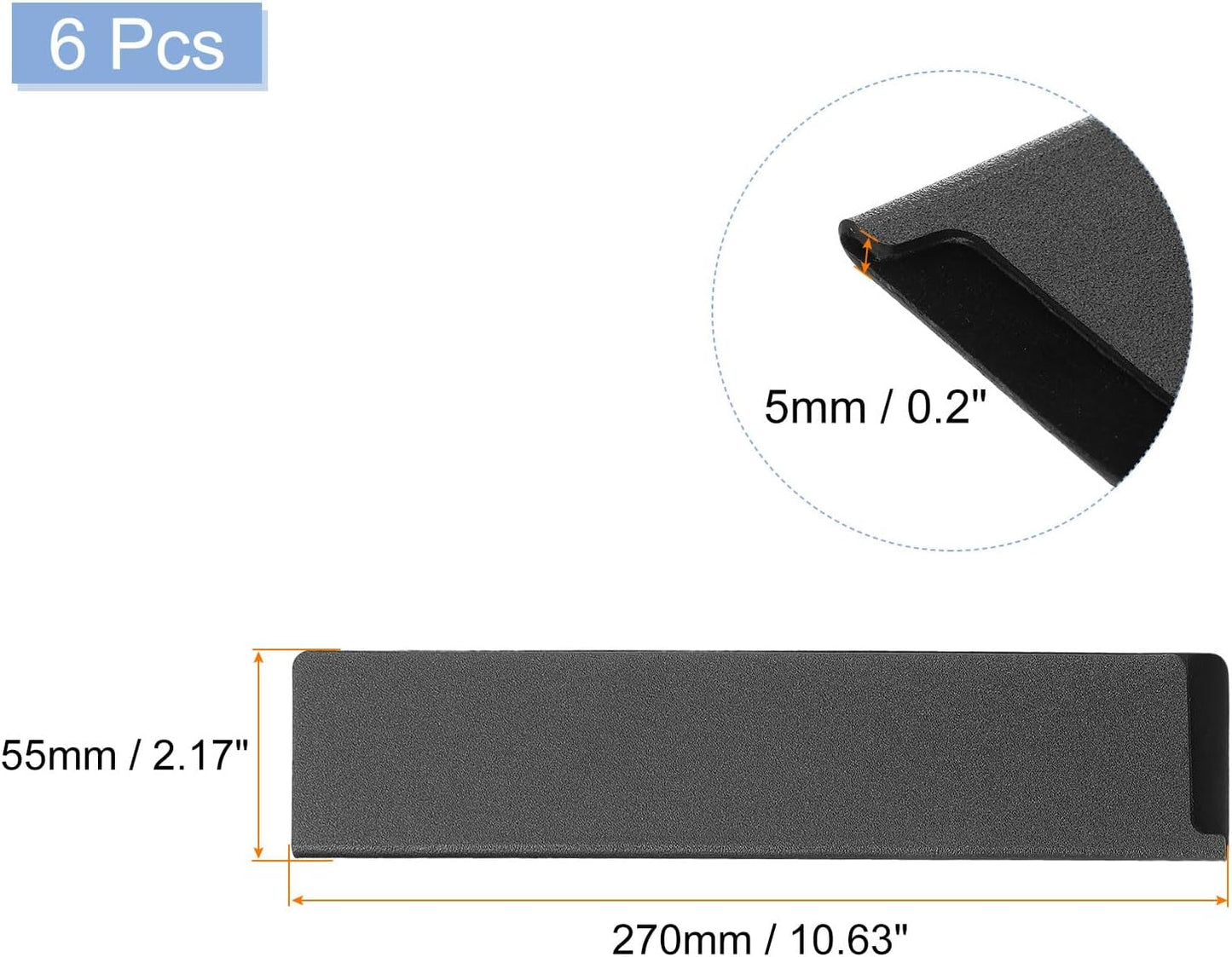 uxcell 2 Pcs Knife Tip Guards 6.5"x 2" ABS Knife Cover Sleeves Knife Case Blade Protector Universal Knife Sheath for Home Kitchen Knife, Black