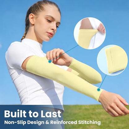Mochabao 8 Pairs Soft Arm Sleeves, UV Sun Protection Cooling Compression Arm Covers for Outdoor Work, Sports, Men & Women