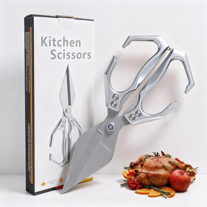 Heavy Duty Kitchen Scissors All purpose, poultry shears for food Cutting Meat, Chicken, Bones, Seafood, Herbs, Nuts, Packages, Culinary scissors with Ergonomic Handle gold