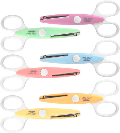 Mr. Pen- Craft Scissors Decorative Edge, 6 Pack, Bright, Zig Zag Scissors for Crafting, Scrapbooking, Fancy, Pattern, Design