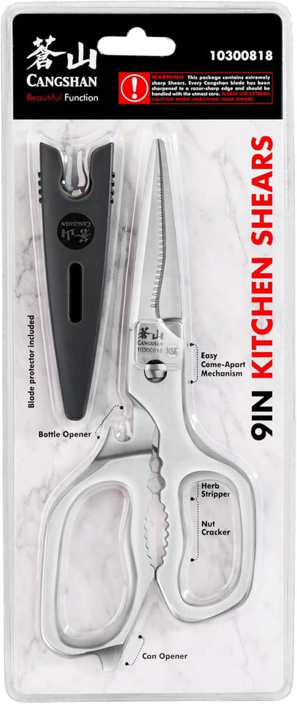 Cangshan Forged Stainless Steel Kitchen Shears with Satin Finish and Blade Guard