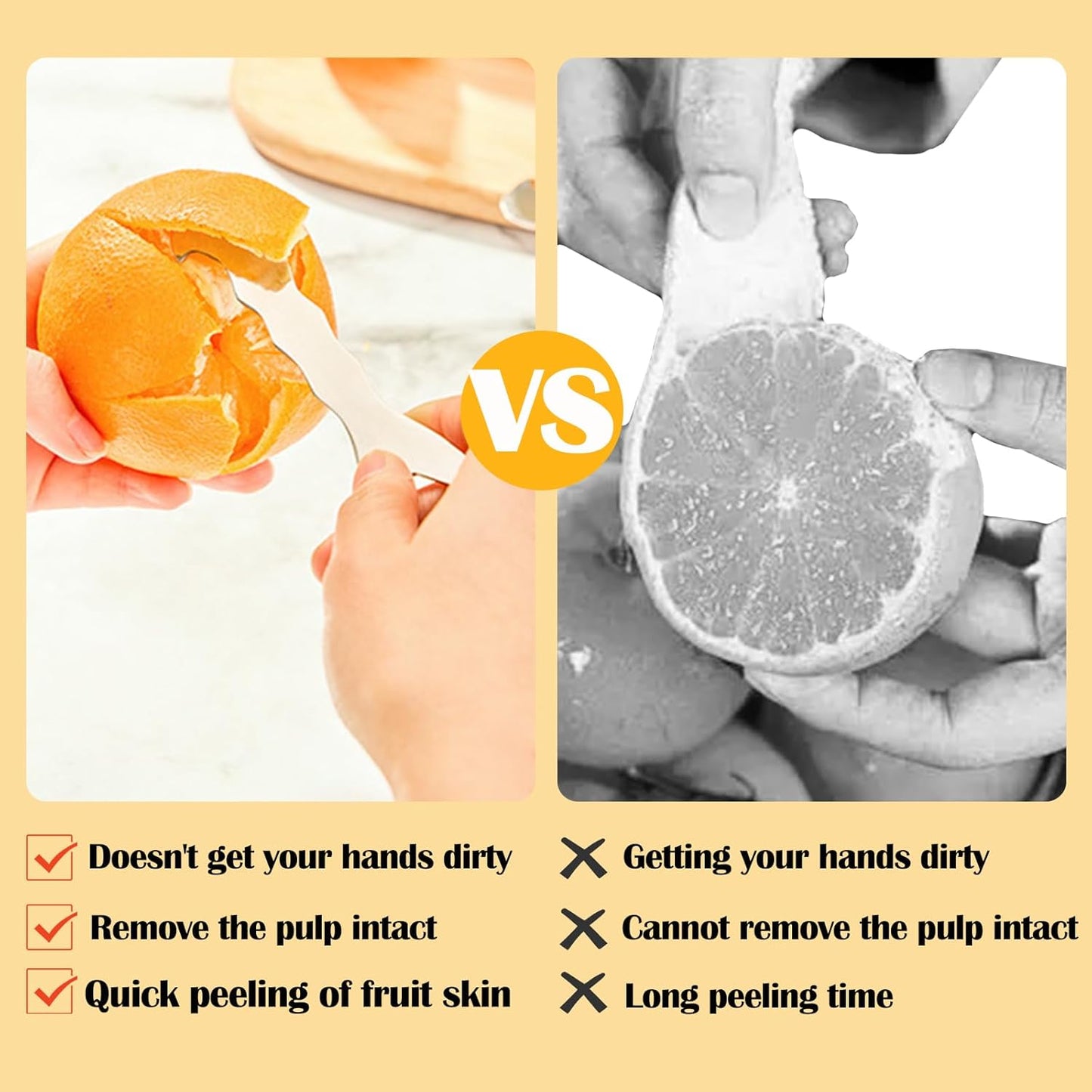 Orange Peeler Tool Stainless Steel Orange Citrus Peelers Tool Graginger Peeler Tool Multifunctional Kitchen Peeler Gadget for Lemon, Pomegranate, Grapefruit, Onion, Orange