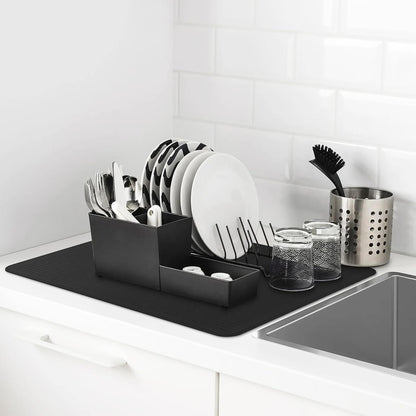 Stove Top Cover for Electric Stove - Food Grade Ceramic Stove top Cover,Silicone XXL Dish Drying Mat, Glass Cooktop Covers, Flat RV Range top Mats (Black,28x20)
