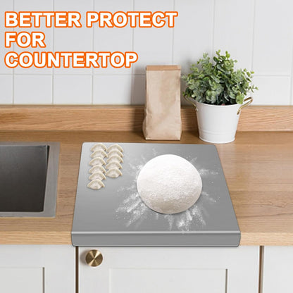 Large Stainless Steel Cutting Board with Lip, Yoposeo Heavy Duty Baking Cutting Chopping Boards for Kitchen, Meat, Fruits, Vegetables, Bread and Baking (19.7" X 15.7"/ 50 X 40cm)