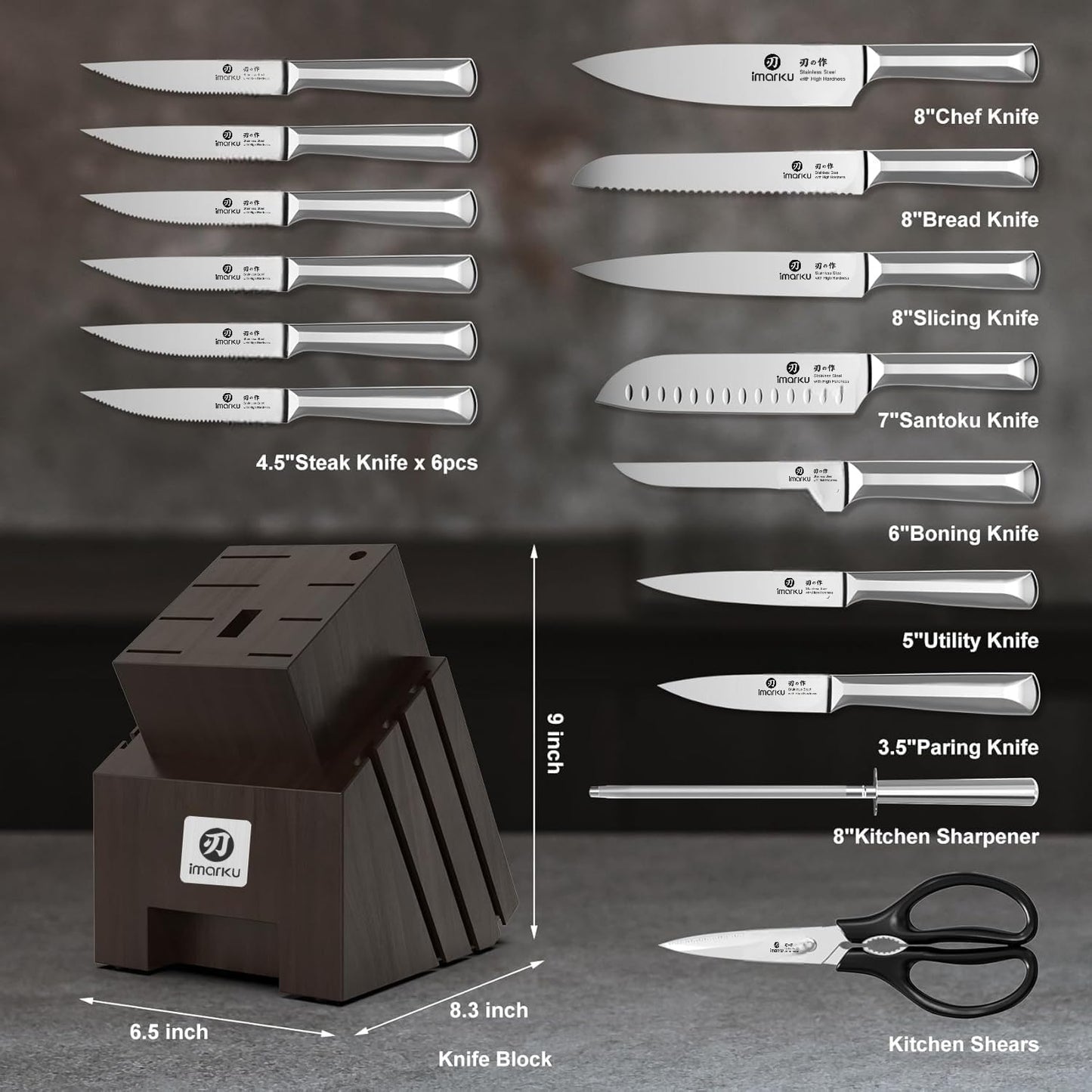 imarku Fillet Knife, German High Carbon Boning Knife, 6-Inch Stainless Steel Professional Grade Boning Fillet Knife for Fish, Pakkawood Handle for Meat and Poultry, Gifts for Men and Women