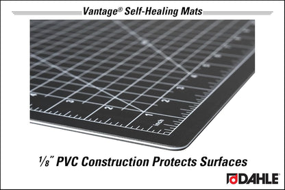 Dahle Vantage 10680 See-Through Premium Self-Healing Cutting Mat, 9"x12", 1/2" Grid, 5 Layers for Max Healing, Perfect for Crafts & Sewing, Clear