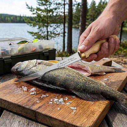 Rapala 7" Fish'n Fillet Knife with Single Stage Sharpener and Sheath, Full-Tang Stainless Steel Blade for Precision Filleting