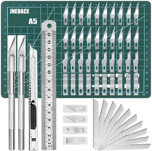 Exacto Knife Precision Carving Craft Hobby Knife Kit with 40 PCS Exacto Blades for DIY Art Work Cutting, Hobby, Scrapbooking, Stencil (Pink)