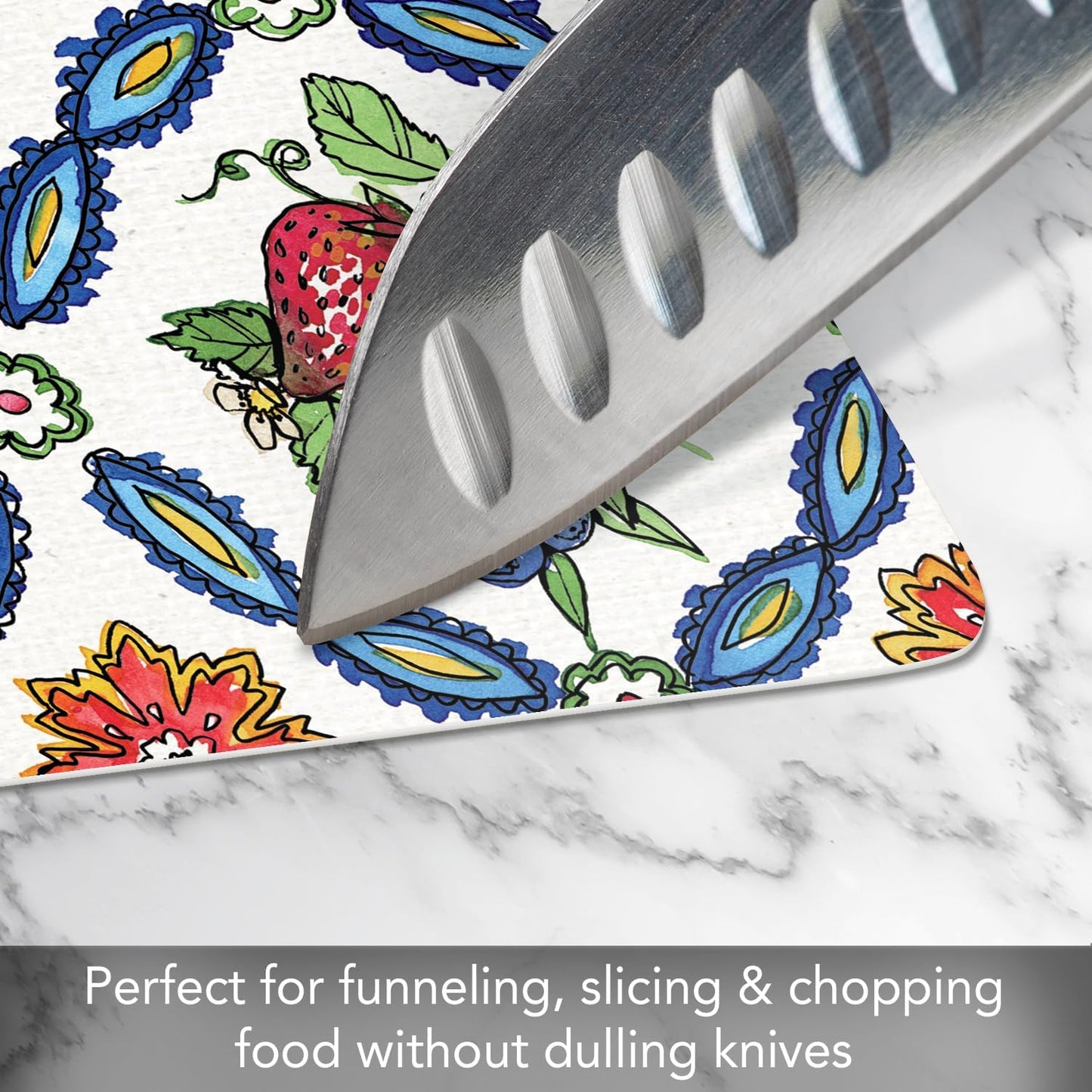 Cut N' Funnel Farmhouse Fall Designer Flexible Cutting Board Mat 15" x 11.5" Made in the USA Decorative Flexible Easy to Clean