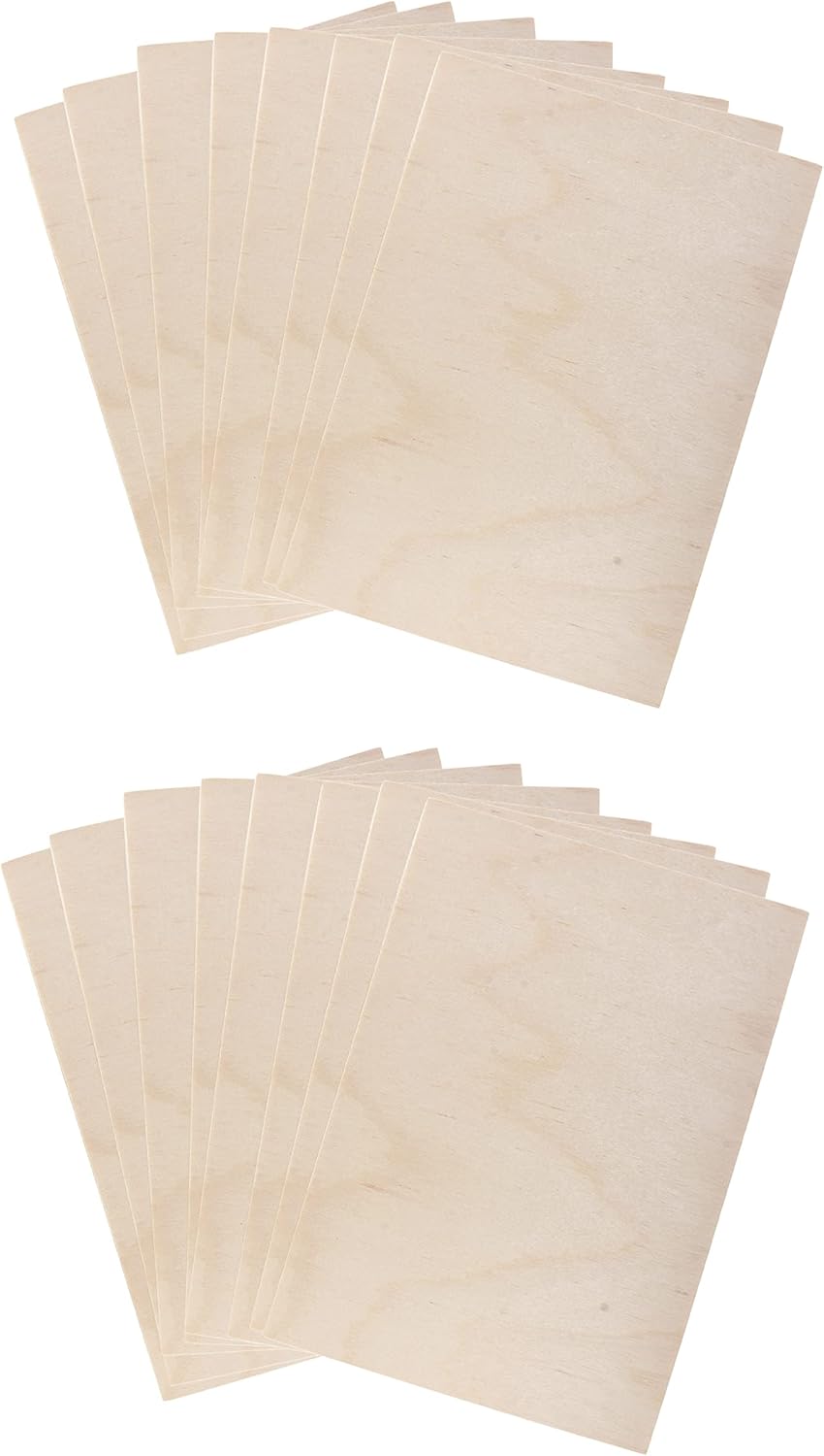 Mandala Crafts Baltic Birch Plywood Board - Thin Wood Sheets for Crafting Model Laser Cutting Engraving 6x6 Inches - 16 Unfinished Wood for Wood Burning Projects