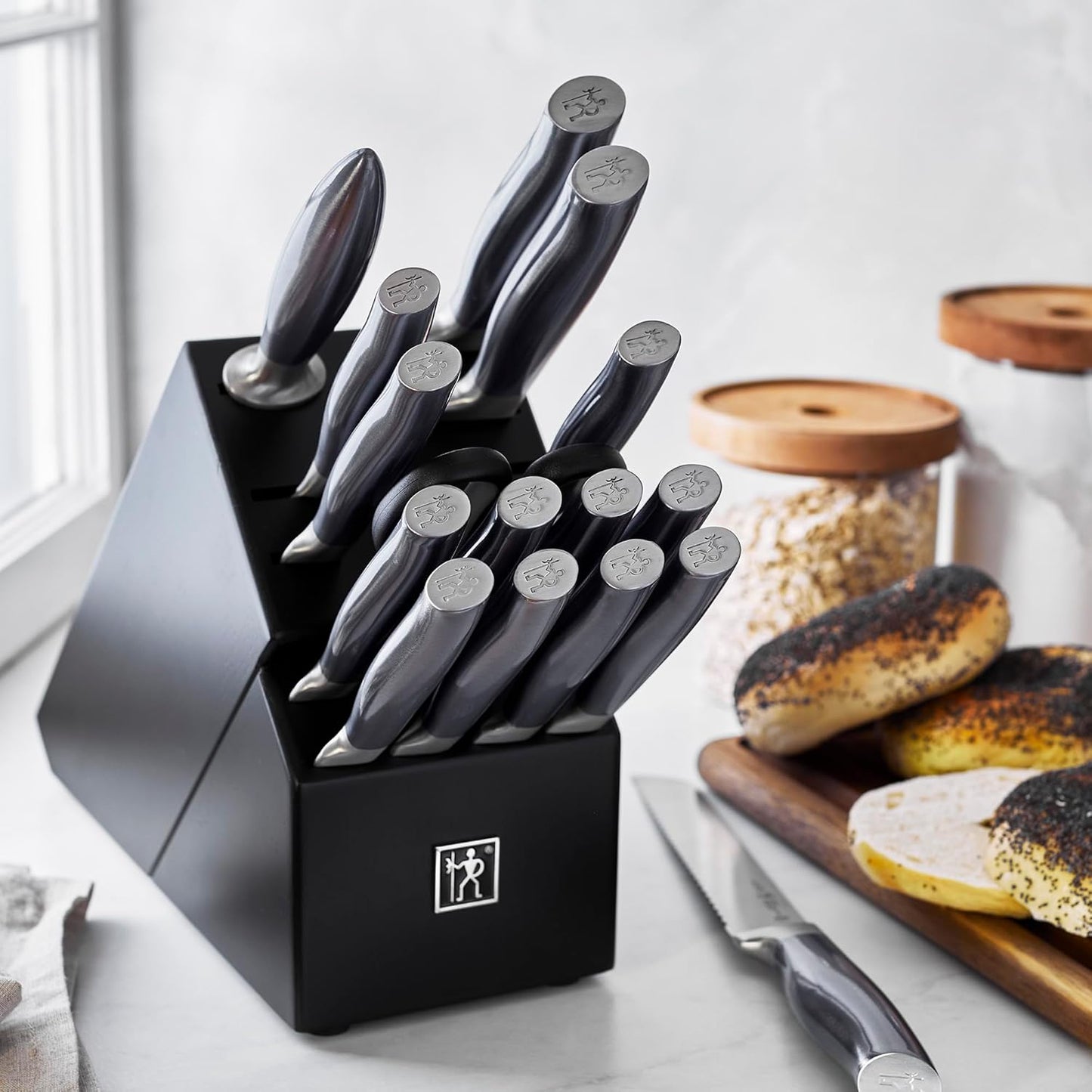 Silvercap 14 Piece Knife Block Set, Black