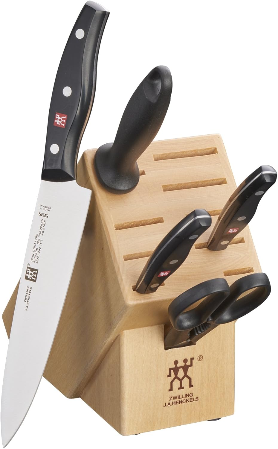 ZWILLING Twin Signature 11-Piece German Knife Set with Block, Razor-Sharp, Made in Company-Owned German Factory with Special Formula Steel perfected for almost 300 Years, Dishwasher Safe
