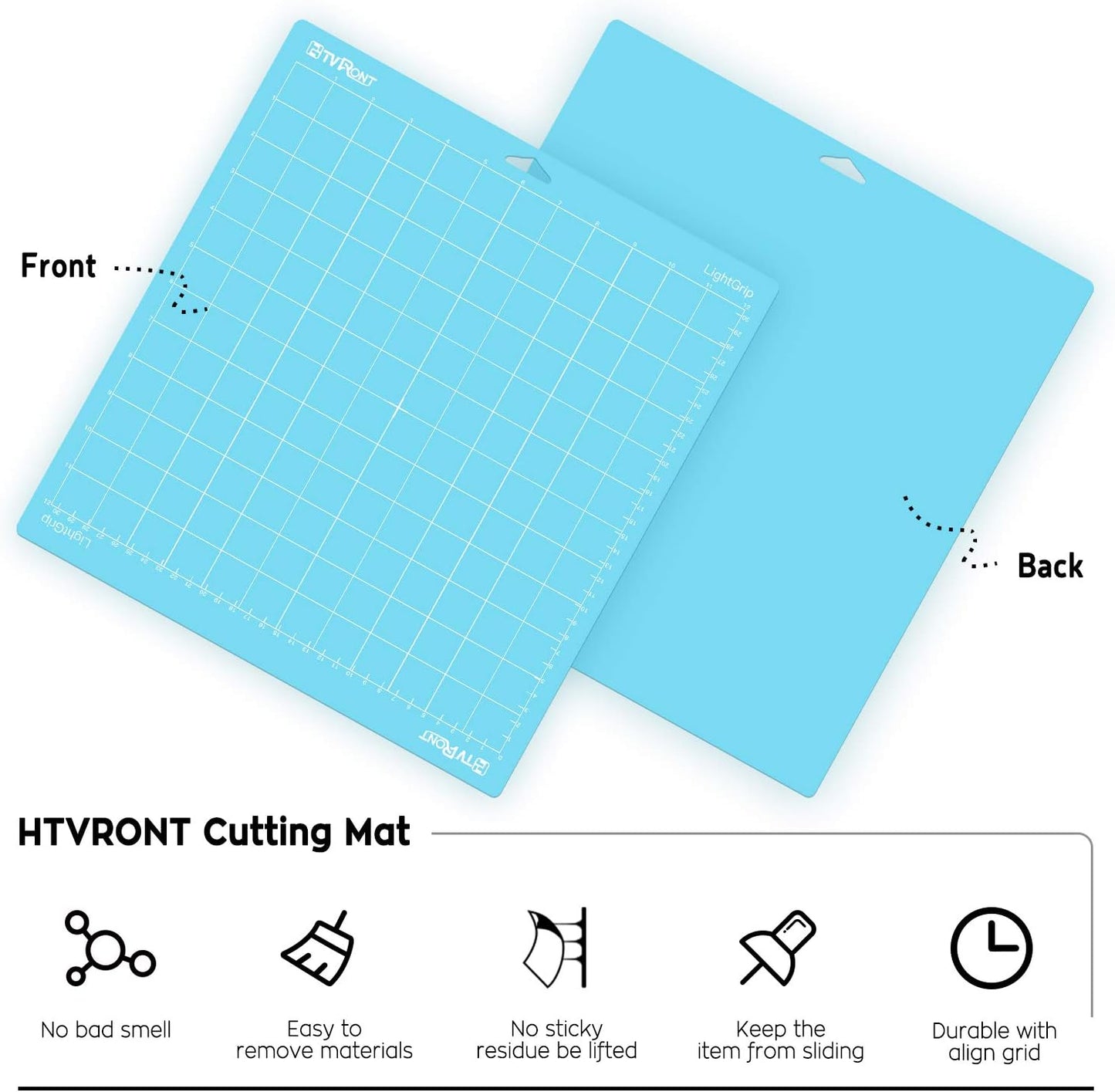 HTVRONT Cutting Mat, 6 Pcs Cutting Mat 12x12(Standard, Light, Strong, FabricGrip) Compatible with Cricut Maker 3/Maker 4/Maker/Explore 3/4/5/Air 2/One, Variety Adhesive Sticky Cutting Mats Accessories