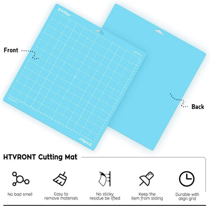 HTVRONT Cutting Mat, 6 Pcs Cutting Mat 12x12(Standard, Light, Strong, FabricGrip) Compatible with Cricut Maker 3/Maker 4/Maker/Explore 3/4/5/Air 2/One, Variety Adhesive Sticky Cutting Mats Accessories