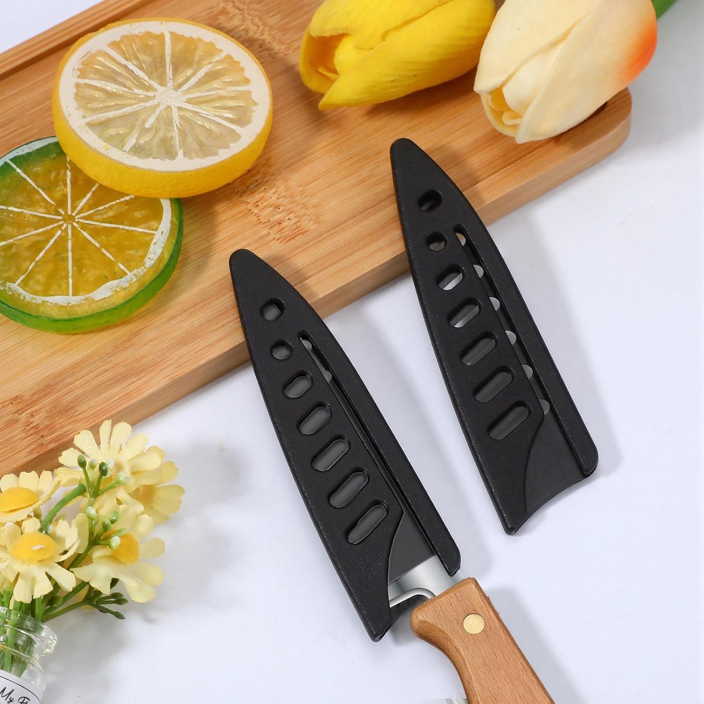 2 Pack Safety Knife Covers, PP Plastic Kitchen Knifes Blade Protector, Universal Guards Knife Covers or Sleeves for 3.5'' Paring Bread Carving Chef Knifes