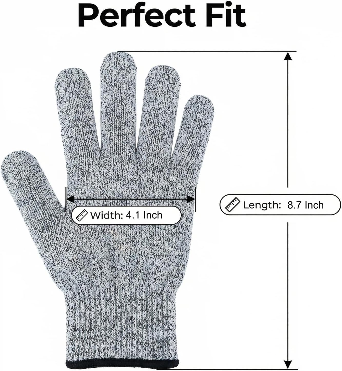 Cut Resistant Gloves Food Grade Level 5 Protection, Ambidextrous Breathable Kitchen Safety Gloves.