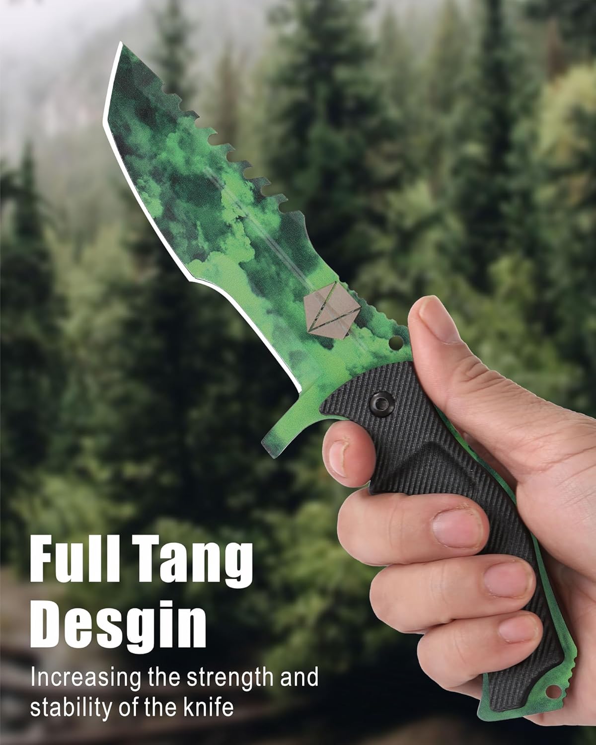 REAT Fixed Blade Knife with Sheath, 4.1" 440C Steel Blade with Full Tang Design,Ergonomic ABS Plastic Handle, EDC Sharp Hunting Knife,Tactical Knife for Camping,Survival,Bushcraft,Hiking