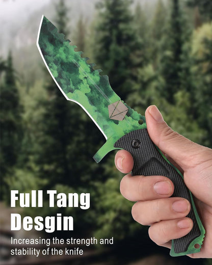 REAT Fixed Blade Knife with Sheath, 4.1" 440C Steel Blade with Full Tang Design,Ergonomic ABS Plastic Handle, EDC Sharp Hunting Knife,Tactical Knife for Camping,Survival,Bushcraft,Hiking