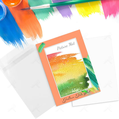 Golden State Art, Pack of 10 Mix Pre-Cut 5x7 Picture Mat for 4x6 Photo with White Core Bevel Cut Mattes Sets. Includes 10 High Premier Acid Free Bevel Cut Matts & 10 Backing Board & 10 Clear Bags