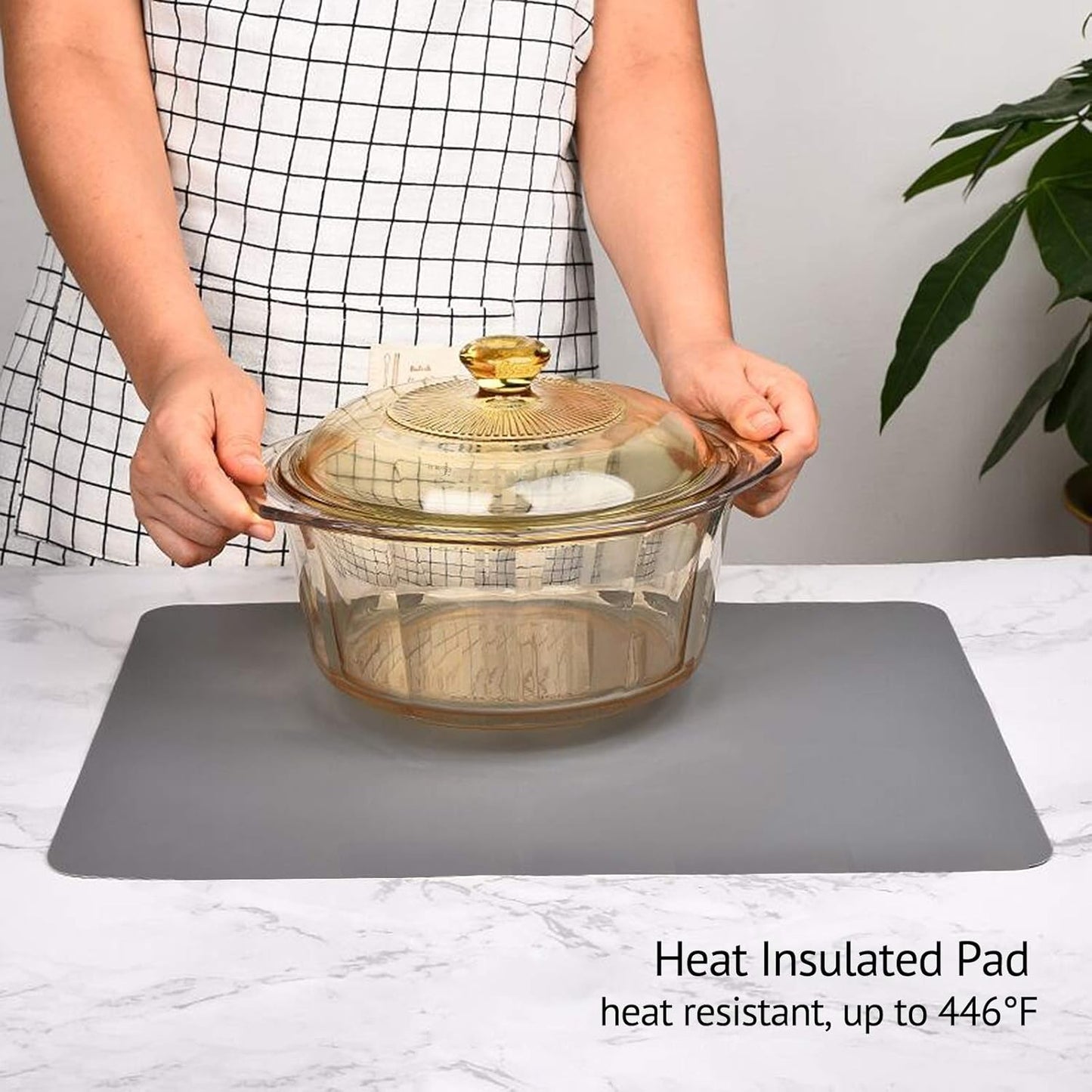 Gartful 25“x17”x0.03“ Silicone Mats for Kitchen Counter, Large Silicone Countertop Protector, Nonskid Heat Resistant Desk Saver Pad, Multipurpose Mat, Placemat, Dark Gray