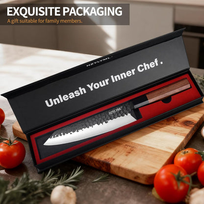 8 Inch Japanese Knife，Professional chef Knife，Hand Forged High Carbon Steel Knife for Cooking，Chopping.Sharp Durable Kitchen Knife for Home，Gifts for Women,Kitchen Gifts